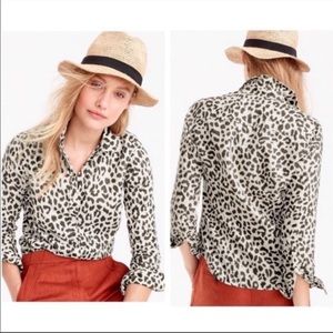 Jcrew Animal Print Button Up
